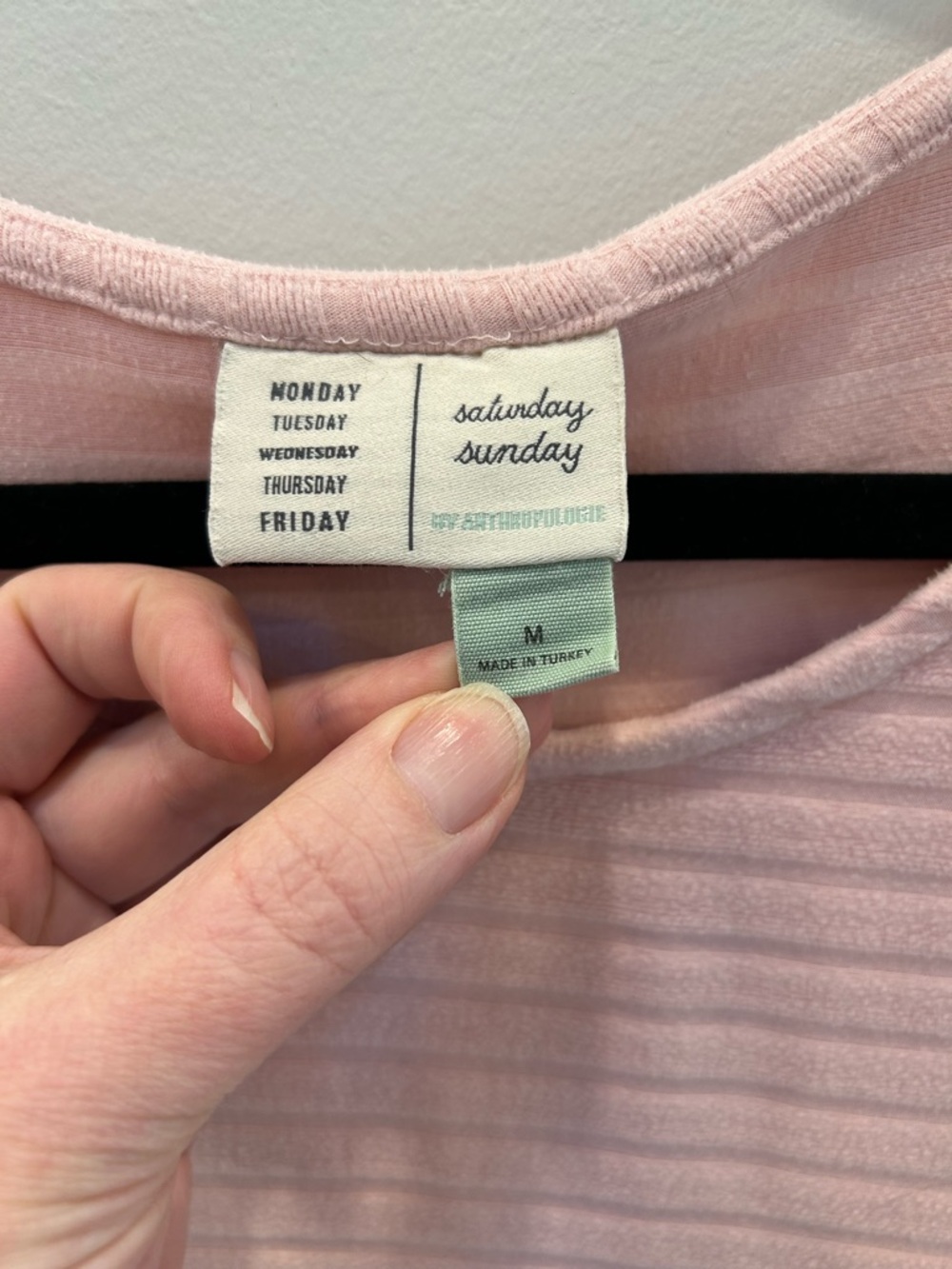 Anthropologie Blush Pink Ribbed Scoop-Neck Sweater size medium - Picture 4 of 4